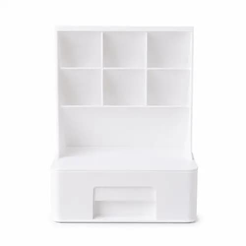 Organizador Multifuncional Mesa Escritório Cozinha Prateleira Compacto Branco