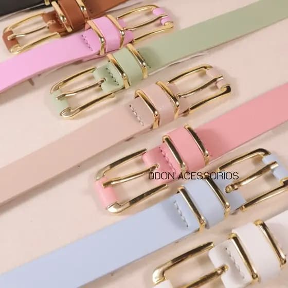 Cinto de moda verao feminino 2.5cm fivela metal dourado