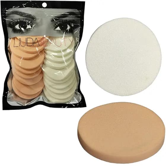 ESPONJA PARA MAQUIAGEM REDONDA COM 20 PECAS 5,5CM DE Ø