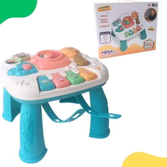 Mesa de Atividades Infantil Bebês Musical Com Suporte Para Berço Unik MES250