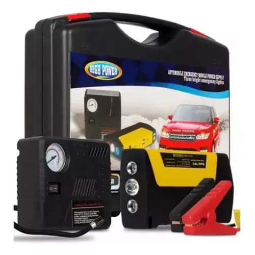Auxiliar De Partida Com Compressor De Ar Portatil Preto 12v