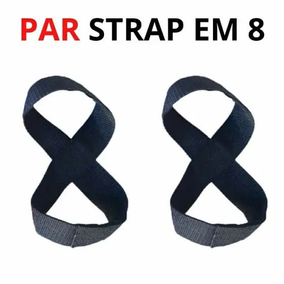 Par de Strap 8 Para Musculação Academia Treino de Força