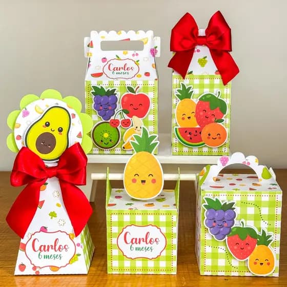 Kit festa personaliza caixinhas lembrancinhas frutinhas