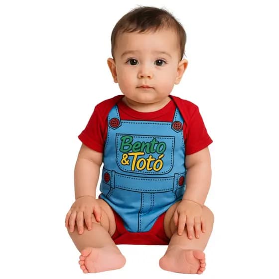 Body Temático Bebê Mesversário Bento & Totó
