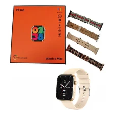 Smartwatch Kit Ultra 9 Mini Gold Modelo 2024 C/ 4 Pulseiras