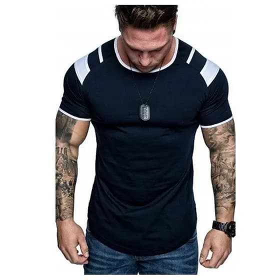 Blusa Camiseta esportiva T-shirt slim de manga curta Masculina Malha PV