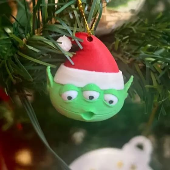Kit 5 Enfeites de Natal Alien – Impressão 3D