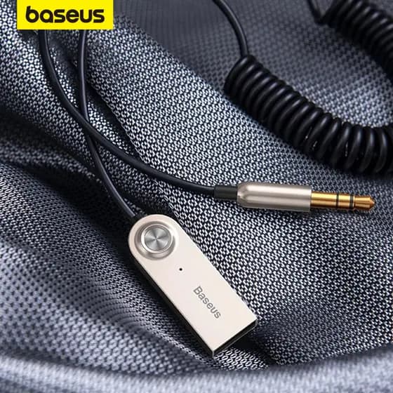 Baseus Receptor Sem Fio Bluetooth 5.0 Car Aux 3.5mm Para Speaker Headphones