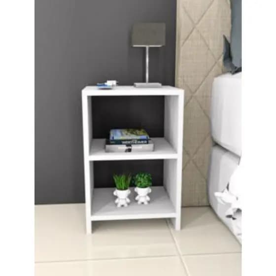 Mesa de Cabeceira Nicho para quarto MDF BRANCO PREMIUM