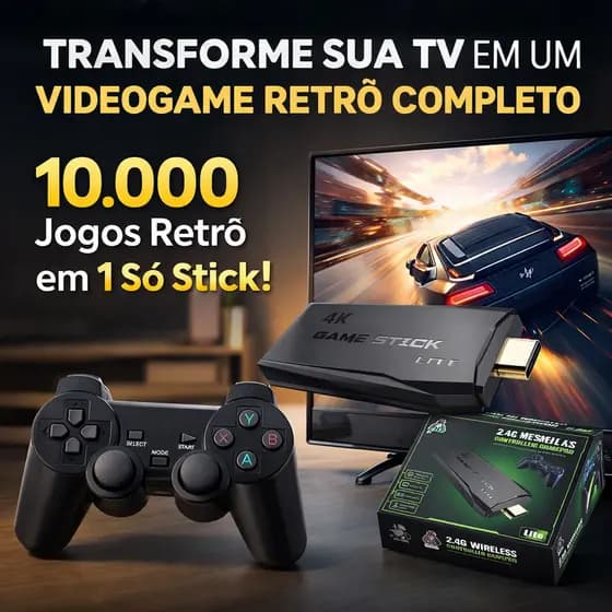 Game Stick 4K Retrô 10.000 Jogos