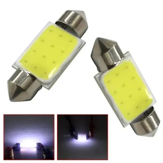 Par De Lâmpada Cob Led Torpedo 12 Chips Lâmpada Festoon 36mm C5 SV8.5-8