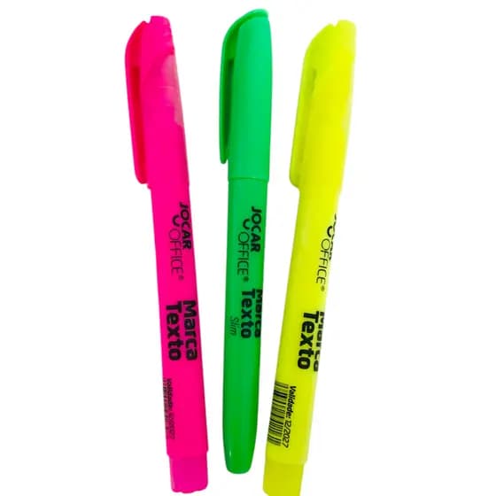 Kit 3 marca texto caneta fluorescente