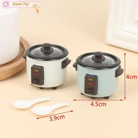 SUPERTOY 1 : 12 Panela De Arroz Para Casa De Bonecas Com Colher Utensílios De Cozinha Modelo Quente