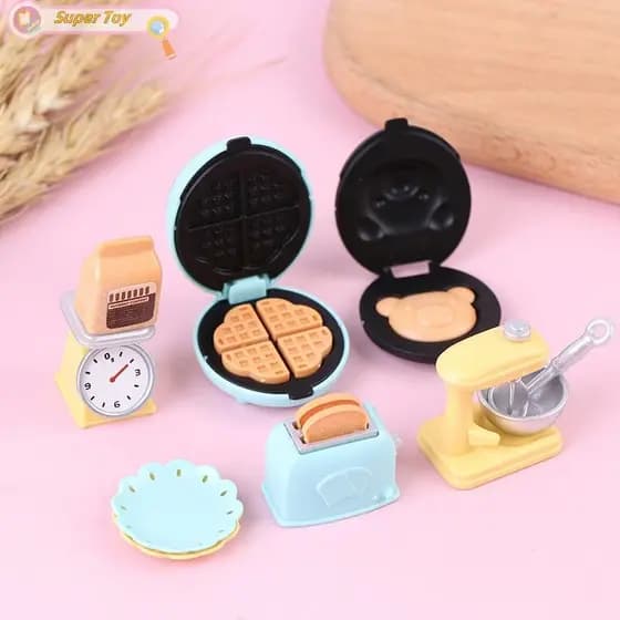 SUPERTOY 1/12 Casa De Bonecas Em Miniatura DIY Conjunto Cozinha Máquina Pão Balanças Eletrônicas Quente