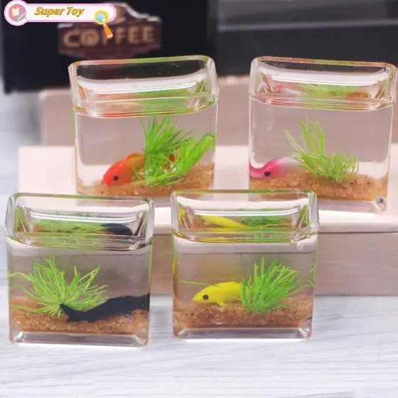 SUPERTOY 1 Peça 1 : 12 Casa De Bonecas Em Miniatura Tanque De Peixes Simulação Aquário Decoração De Brinquedo Acessórios