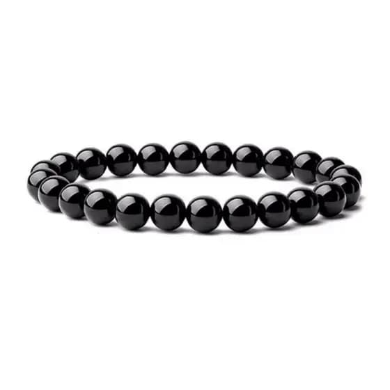 Pulseira Pedra Natural Onix Preto Ajustável