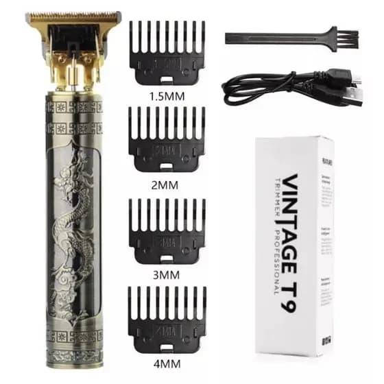 máquina de aparar cabelo recarregável, barba vintage t9 barbeador cortar cabelo