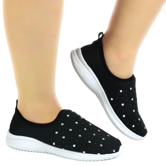 Tenis Feminino Calce Facil Meia Sliper-on Via Angel Hot Fix 23.