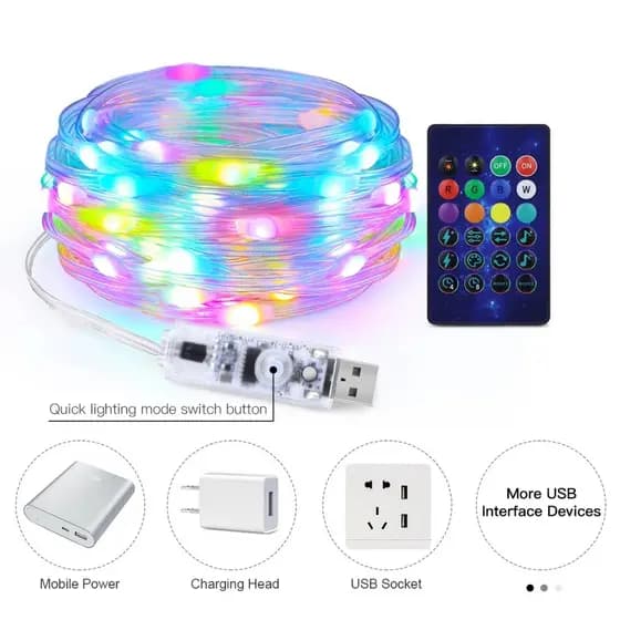 Fita Led RGB Decoração Quarto Natalina Contole APP Bluetooth Reistente Àguà Sincroniza com a Musica