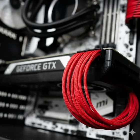 CABO EXTENSOR SLEEVED CPU 8 PINOS 30CM VERMELHO DEEPCOOL RED PREMIUM MODDING PC GAMER