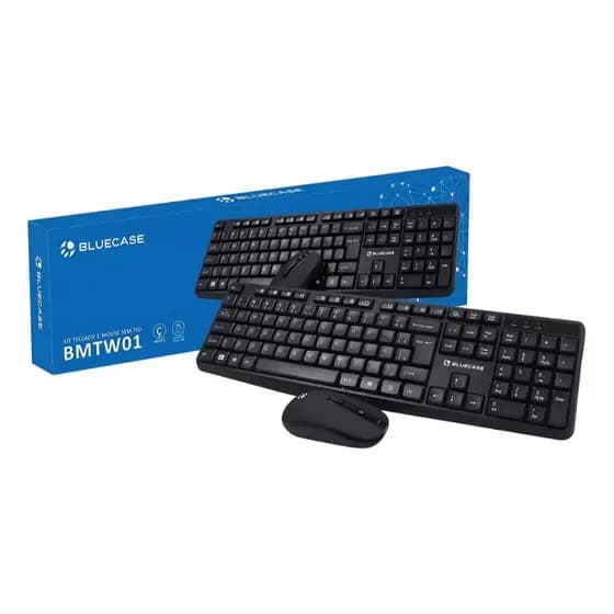 Kit Teclado E Mouse Sem Fio Bluecase BMTW01 Combo Wireless Slim Escritório PC Notebook