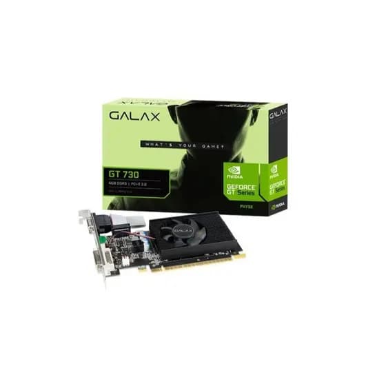 Placa de Vídeo GT 730 4GB Galax NVIDIA DDR3 128 Bits Para Computador PC Dual Monitor Multi Telas
