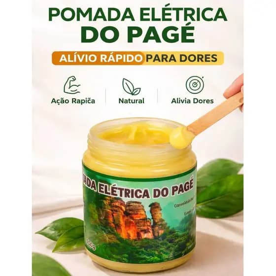 Pomada Elétrica do Pagé 100g Original - Tratamento para Dores Musculares, Articulares e Coluna
