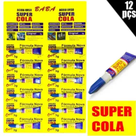 Kit 12 Cola Instantânea 3g Super Forte Multiuso Secagem Rápida Alta Resistência