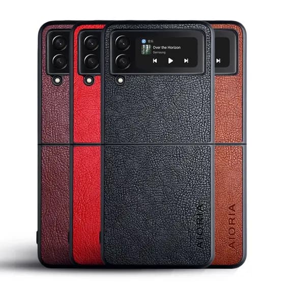 Capa Case Corino Couro Protetora Para o Samsung Galaxy Z Flip 4