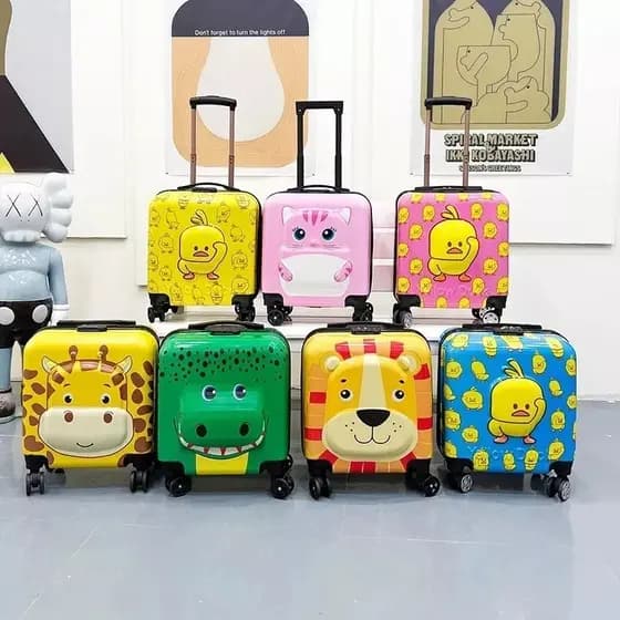 Mala de Viagem Infantil 3D | Bagagem de Bordo com Rodinhas 360° e Cadeado