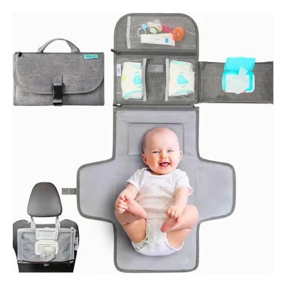 Bolsa Maternidade Trocador de Fraldas Portátil Impermeável com Porta Lenços e Bolsos Organizadores Dobrável Premium