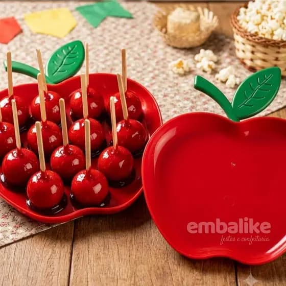 Bandeja Maça Decoração de Mesa de Festa - Acrílico - de 1 a 4 unidades
