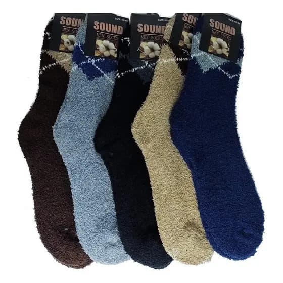 01 Par Meia Adulto Masculinda Soft Felpuda Quente Para Inverno Calça 39 -43