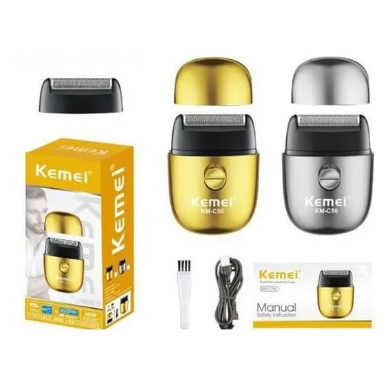 Barbeador Elétrico Shaver kemei Original Máquina de Barbear Recarregável KM-C50 - Bivolt
