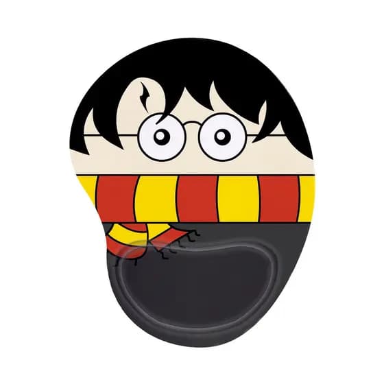 Mouse Pad Ergonômico com Base de Apoio de Pulso Punho Background Harry Potter Desenho LC