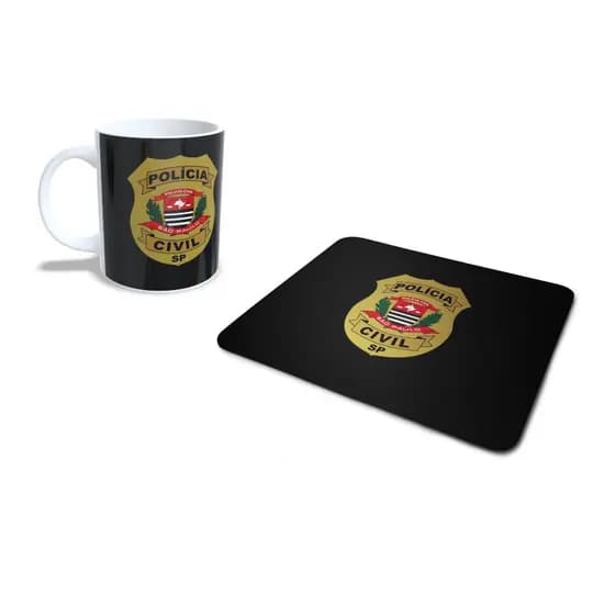 Kit Caneca e Mouse Pad Policia Civil SP