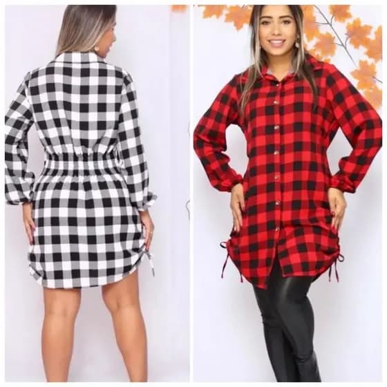 Vestido Chamise Feminino Manga Longa Com Elástico Na Cintura E Amarração Lateral ajustável Elegante