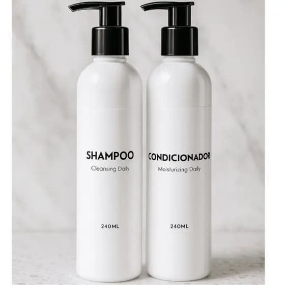 Kit Frascos Branco Para Shampoo Condicionador Sabonete 240ml