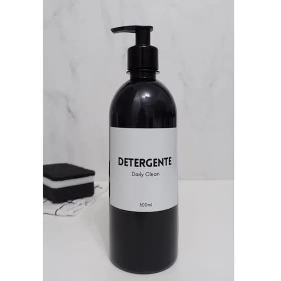 Frasco Preto Detergente 500ml