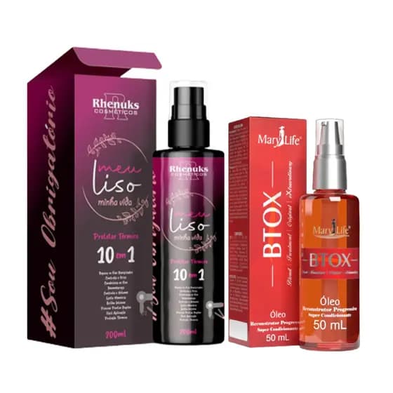 Kit Meu Liso Capilar Minha Vida + Óleo Reparador Pontas Btox 50ml