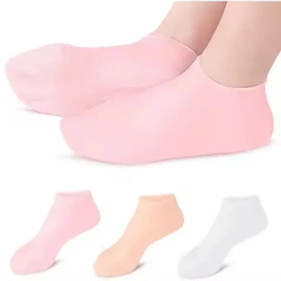 Meias De Silicone Gel Hidratação Pés Esfoliantes Saúde