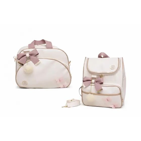 Kit Bolsa Maternidade Luxo 2 Peças Bolsa G E Mochila 2x1 Térmica Impermeável Envio Imediato