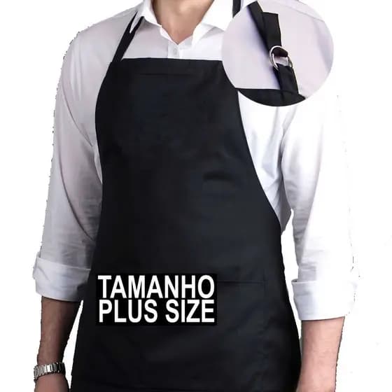 Avental Oxford Plus Size Regulável Altura Com Bolso XXG EXG XG GG 100x90 Grande Uniforme Chef Cozinha Restaurante Evento