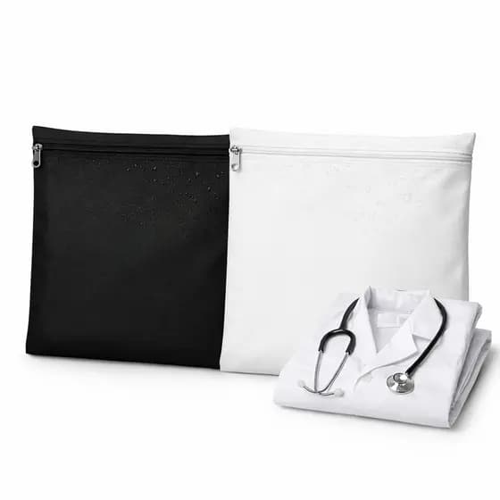 Kit 2 Porta Jaleco Scrub Impermeável 31x31cm Bagum Preto e Branco