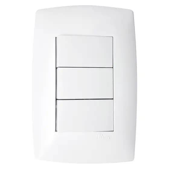 Interruptor 3 Teclas Paralelo 2x4 Branco Iluminacao - Blux