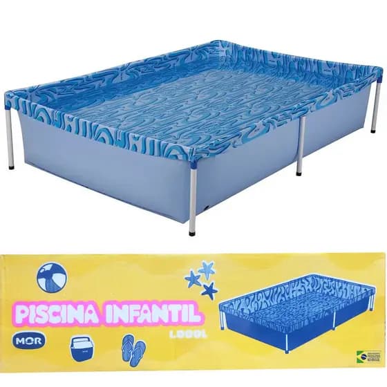 Piscina Retangular Estrutural Reforçada Portátil 1000 Litros Mor
