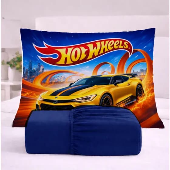 JOGO DE LENÇOL SOLTEIRO INFANTIL HOTWHEELS CARROS 3 PEÇAS 400 FIOS MICROPERCAL