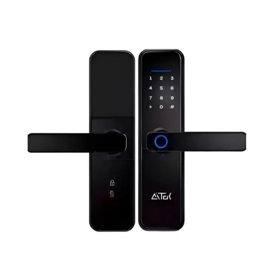 FECHADURA ELETRONICA DIGITAL BIOMETRICA EMBUTIR PORTA SIGMA FE05 PRETO