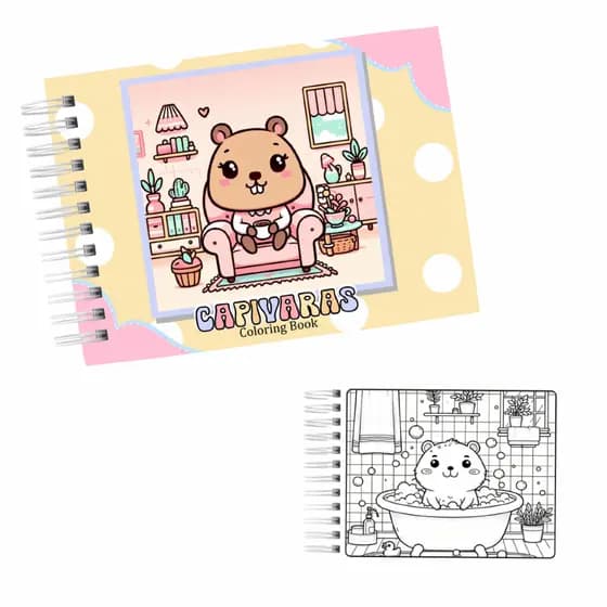 Livro de colorir Capivara