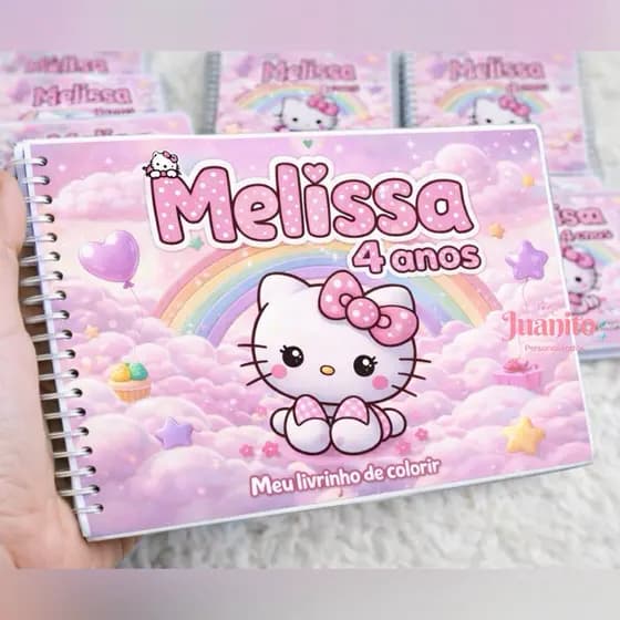 Livrinho de colorir 10x15cm - Hello Kit - perfeito para lembrancinha